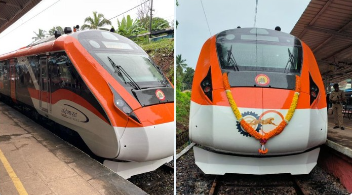 India's 1st SAFFRON-coloured Vande Bharat Express flagged off along with other 8 trains